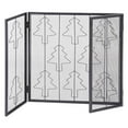 thumbnail image 1 of Topbuy 3 Panneaux en Acier Cheminée Écran Portes Pliantes Résistant Acier Maison de Noël, 1 of 6