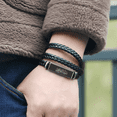 thumbnail image 5 of Islamic Calligraphy Allah Wrap Leather Bracelet with Buckle, Religious Arabic Prayer Writing Engraved Bangle, Islam Jewelry Gifts for Muslims, Black, 5 of 6