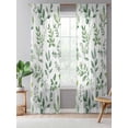 thumbnail image 5 of Sheer Curtains 84 Inches Long, Eucalyptus Leaves Semi Sheer Curtains Light Filtering Window Treatment, Sage Green Watercolor Farmhouse Privacy Voile Drapes for Living Room Bedroom 52x84 Inch, 5 of 7