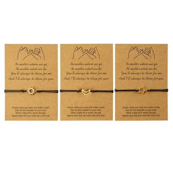 3 Pcs Matching Distance Bracelets Friendship Gift For Sisters Friends Girls Women