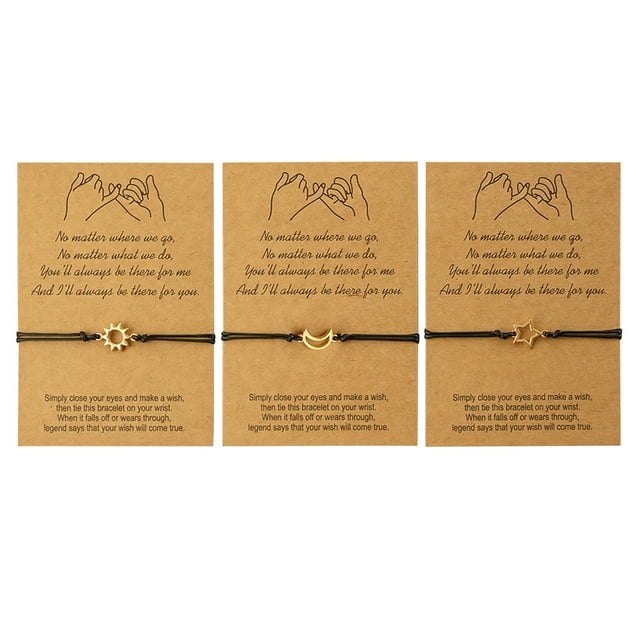3 Pcs Matching Distance Bracelets Friendship For Sisters Girls Women Bikini Competition Jewelry Set Fancy Necklace for Women Gbdh1000-4 Interval Watch Western Jewelry Set Fit Bit for Men Fashion