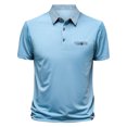 thumbnail image 3 of AOMPMSDX Men'S Short Sleeve Shirts Regular Fit Casual Business Golf Shirts For Men Light Blue M, 3 of 7