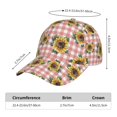 thumbnail image 3 of Baseball Cap, sunflowers checkered pink plaid Trucker Hats Women Dad Hat for Workouts - Baseball hat Adjustable Size, 3 of 7