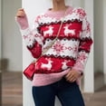 thumbnail image 2 of Suéter de punto Jacquard Cervatillo de Navidad, cuello redondo, versátil, informal, suave, vestido de Navidad, otoño e invierno, 2024, 2 of 4