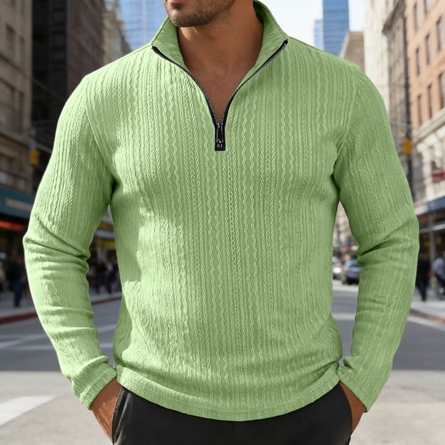 Mens Wearable Zipper Front Sweatshirt Jacket with Embroidered Detailing for Everyday Casual Comfort in Fall Season