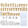 thumbnail image 1 of Workhe Wood Engraving Burning Pen Tips Set Soldering Pyrography Wood burning pen tips Solder Nozzles Brass Stencils Kit Tool, 1 of 9