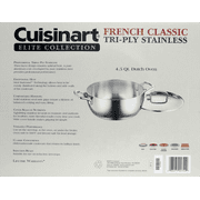 Cuisinart French Classic Tri-Ply Stainless 4.5 Quart Dutch Oven with Cover