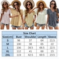 thumbnail image 2 of Women Tunic Tops Floral Print V Neck Ruffle Short Sleeve Shirts Casual Summer Tops Lady Loose Tshirts, 2 of 4