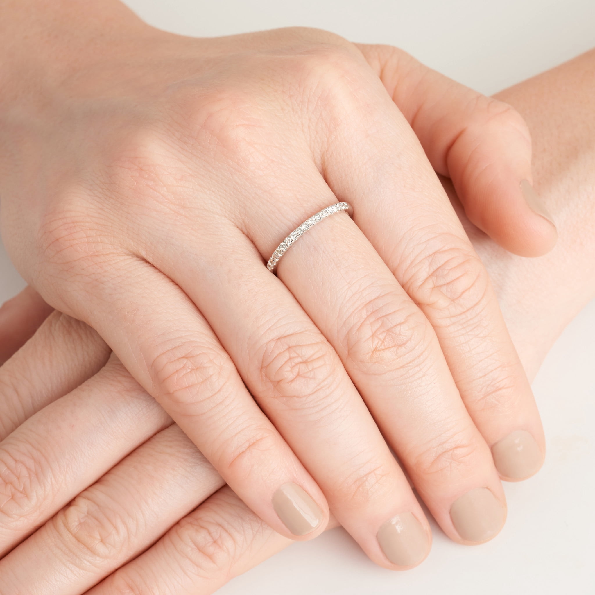 Forever Facets 1/4 CT TW Lab Grown Diamond Sterling Silver Wedding Band Ring, Adult Female