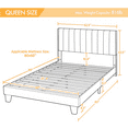 thumbnail image 6 of Renwick Upholstered Platform Queen Bed Frame with Wing Side, All Ages, Navy Blue, 6 of 13