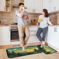 thumbnail image 6 of 2-Piece Kitchen Mat Set Non Slip Washable Floor Mats Decorative Rugs for Kitchen Sink Laundry Green and Yellow Sunset, 6 of 7