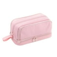 thumbnail image 2 of Haidf Large Capacity Pencil Case, Multifunctional Pencil Pouch with Compartments and Handle, Soft Pencil Bag for Stationery Storage, Big Marker Pouch, Portable Makeup Bag, Classroom Supplies, Pink, 2 of 6
