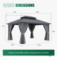 thumbnail image 5 of Clouddwell 12' x 14' Gazebo for Patio, Gazebo Pergola with Sloped Roof, Large Wall-Mounted Heavy Duty Awnings, for Deck, Patio and Backyard,Gray, 5 of 7