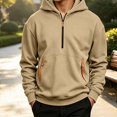 thumbnail image 2 of ITSAME Boys Half Zip Hoodie Pullover Long Sleeve Fleece-Lined Loose Casual Hooded Sweatshirt Size 5T, 2 of 9