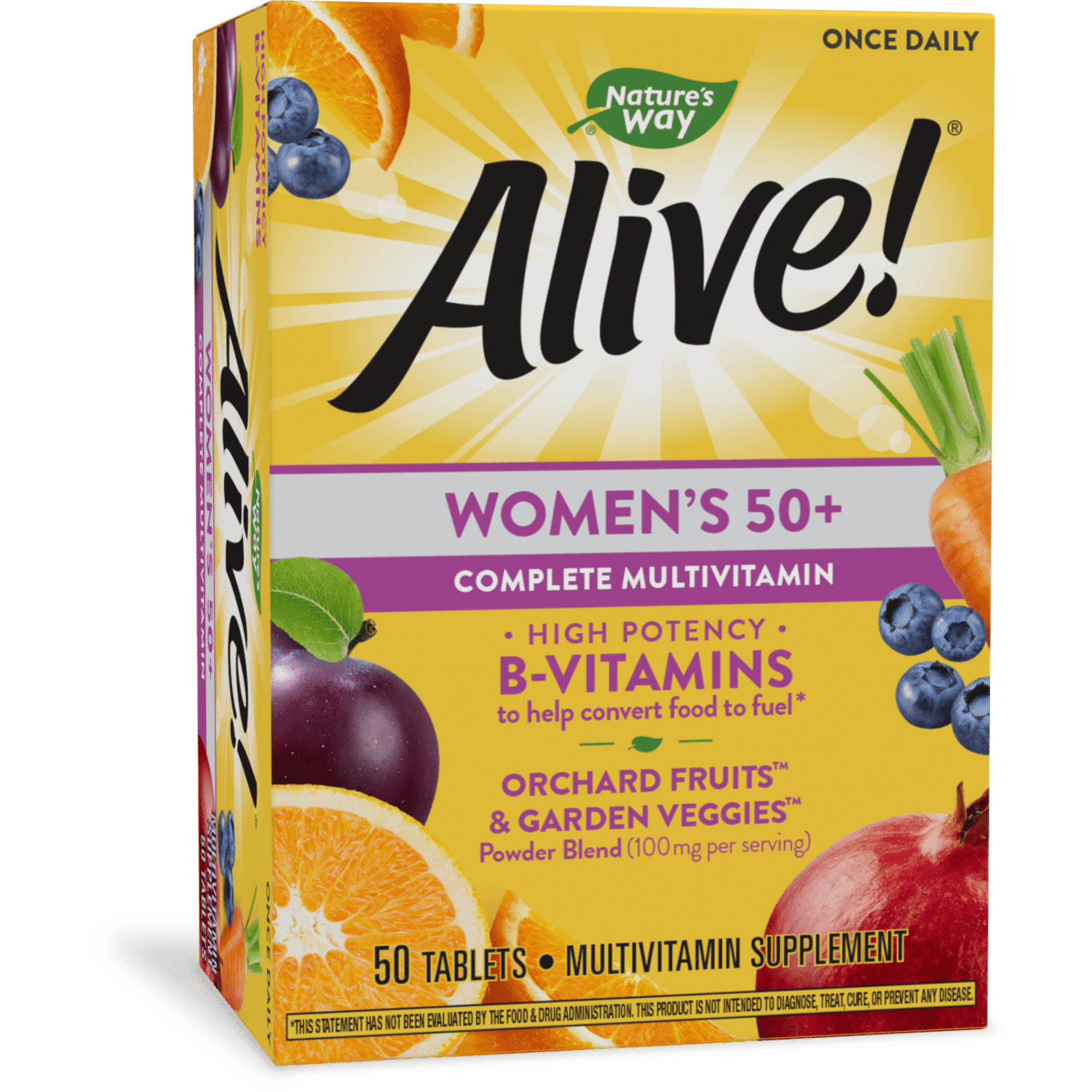 Alive! Women's 50+ Complete Daily Multivitamin Tablets, 50 Count