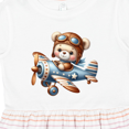 thumbnail image 4 of Inktastic Cute Teddy Bear Pilot in Airplane Girls Toddler Dress, 4 of 5