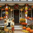 thumbnail image 4 of Honmine Fall Cat Pumpkin Garden Flag for Outside 12x18 Inch Double Sided Burlap Autumn Thanksgiving Maple Leaf Sunflower Flowers Farmhouse Holiday Rustic Outdoor Yard Flag Home Decorations, 4 of 6