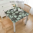 thumbnail image 2 of HAOXIT Navy Blue Starflsh Tablecloth Waterproof for Rectangle/Square Tablecloth, Summer Ocean Beach Sea Star White Table Cloth Cover for Fall Baby Shower Christmas Wedding Party White, 2 of 7