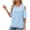 Light Blue, variant on Taqqpue Womens Cold Shoulder Tops Short Sleeve Lace Hem T Shirts for Women Casual Solid Color Round Neck Tunic Tops Blouses Plus Size Summer Tops