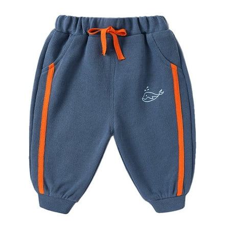 

JDEFEG Baby Pod Children Toddler Kids Baby Boys Girls Cute Cartoon Animals Print Patchwork Pants Trousers Outfits Clothes Baby Fleece Sweatshirt Cotton Blue 110