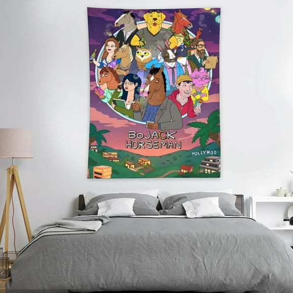 Flag Funny Tapestry BoJack Horseman Indoor Outdoor Wall Art Tapestry for Bedroom Teens Room Decoration Living Room Bedroom 30"×40"inch