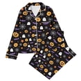 thumbnail image 4 of Halloween Pjs Women Long Sleeve Shirt Long Pants Soft Cozy Casual Sleepwear Loungewear 2 Piece Pajama Set Black S, 4 of 4