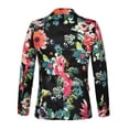 thumbnail image 3 of Chaqueta de Traje de Hombre uxcell Slim Fit estampado Floral un Botón chaqueta de Baile Deportiva Azul negro 38, 3 of 7