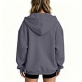 thumbnail image 4 of BFRGSIJ Full Zip Up Hoodie for Women Drawstring Hooded Sweatshirt Lightweight Casual Fall Winter Jacket with Pocket XL, 4 of 5