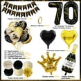 thumbnail image 3 of Black Gold Happy 70th Birthday Balloons, 60th Birthday Decorations Black Gold Happy Birthday Banner Number 70 Foil Balloon 70 Years Old Party Supplies for Father Mother 70th Birthday, 3 of 7