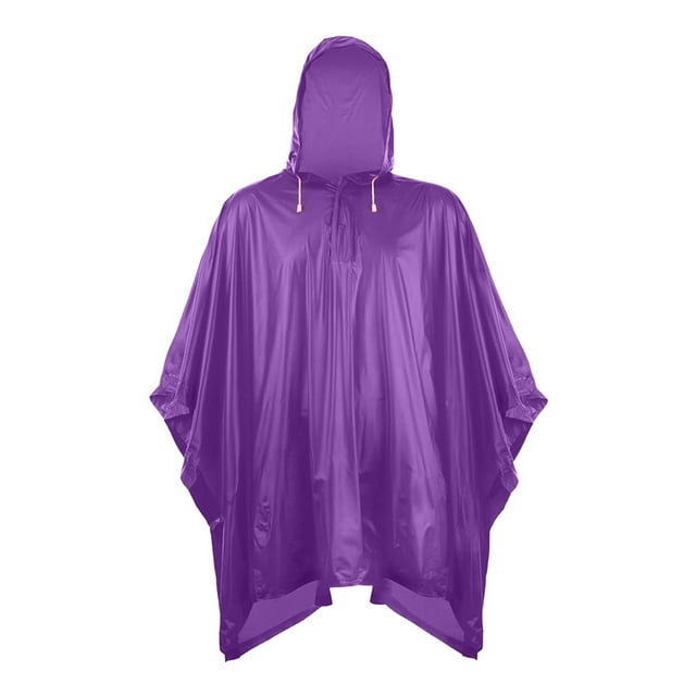 Heavy Duty Reusable Emergency Rain Poncho For Adults With Adjustable Drawstring Hood Durable