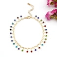 thumbnail image 2 of HOOUN Boho Ankle Bracelet Colourful Ball Bead Anklet Adjustable Turquoise Chain Foot-Silver, 2 of 6
