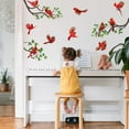 thumbnail image 3 of Calcomanías de pared de pájaro cardenal, cardenal parado en la rama de un árbol, pegatinas de pared de animales, pájaros, pegatinas navideñas autoadhesivas, vinilo, arte de pared DIY, 3 of 9