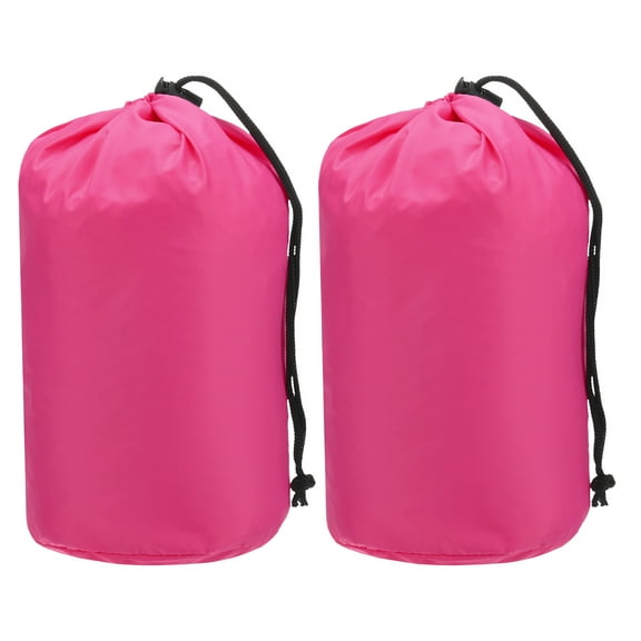 Uxcell 2-Pack Stuff Sack, 5 x 10 Inch Waterproof Storage Sacks Drawstring Ultralight for Backpacking [Rose Red]