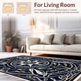 thumbnail image 2 of ODIKA 8' Machine Washable Non-Slip Area Rug, Nautical Compass Rose Directional Starburst High Traffic Rug, Navy, 327587, 2 of 7