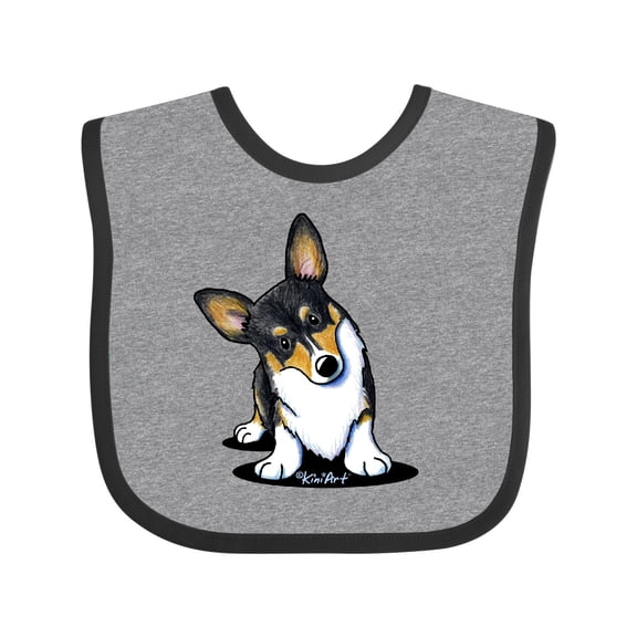 Inktastic Tri Color Corgi Boys or Girls Baby Bib
