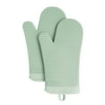 thumbnail image 2 of KitchenAid Ribbed Soft Silicone Oven Mitt 2-Pack Set, Pistachio Green, 7.5"x13", 2 of 6