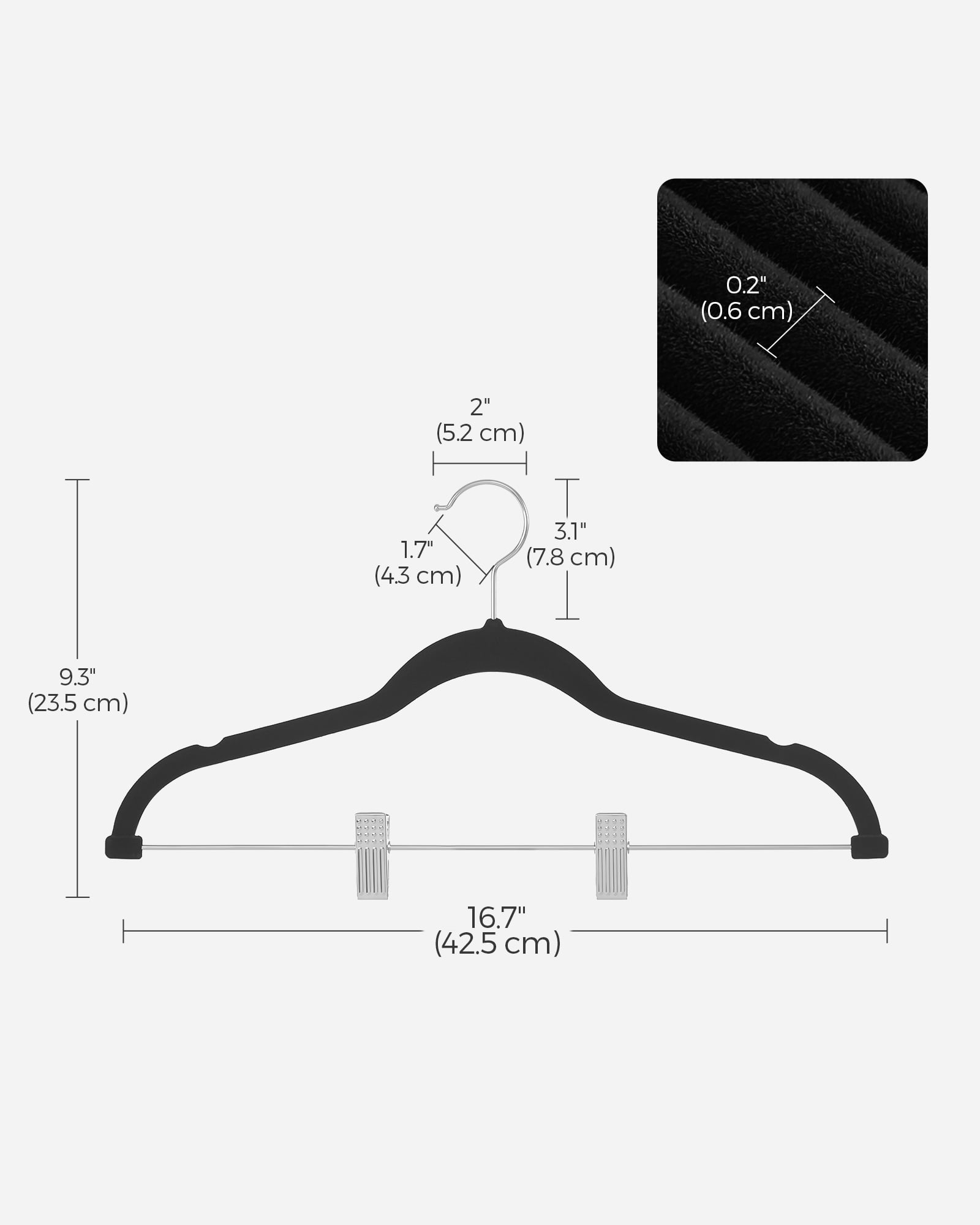 30-Pack Pants Hangers, 16.7-Inch Long Velvet Hangers with Adjustable Clips, Heavy-Duty, Non-Slip Skirt Hangers, Velvet Pants Hangers