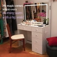 thumbnail image 6 of Boahaus Lyra Vanity Desk with LED Mirror and Built-In Speakers – Compact Makeup Vanity Table with Storage and Power Outlet, 6 of 12