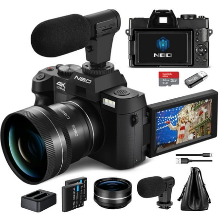 NBD Digital Camera 48MP 4K Video Camera 3.0 Inch Flip Screen Camcorder...