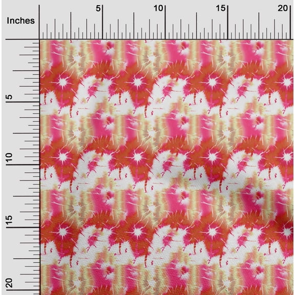 oneOone Georgette Viscose Red Fabric Tie Dye Sewing Fabric By The Yard Printed Diy Clothing Sewing Supplies 42 Inch Wide-R8C