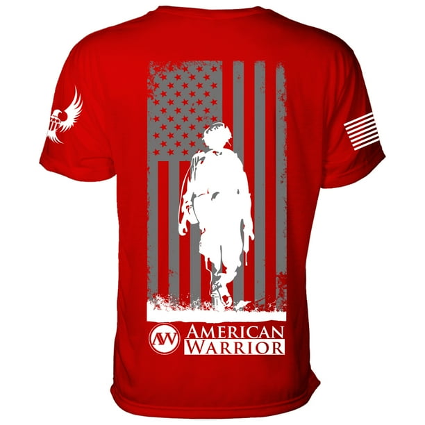 American Warrior American Warrior Womens Downrange V Neck Shirt Unisex Sizing In Red Supporting Patriots Military Veterans Made In The Usa Walmart Com Walmart Com