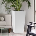 thumbnail image 2 of S-HOME Square Planter 30" High in Faux Rattan Design 1-Pack with Automatic Watering System for Indoor or Outdoor Use, 2 of 11