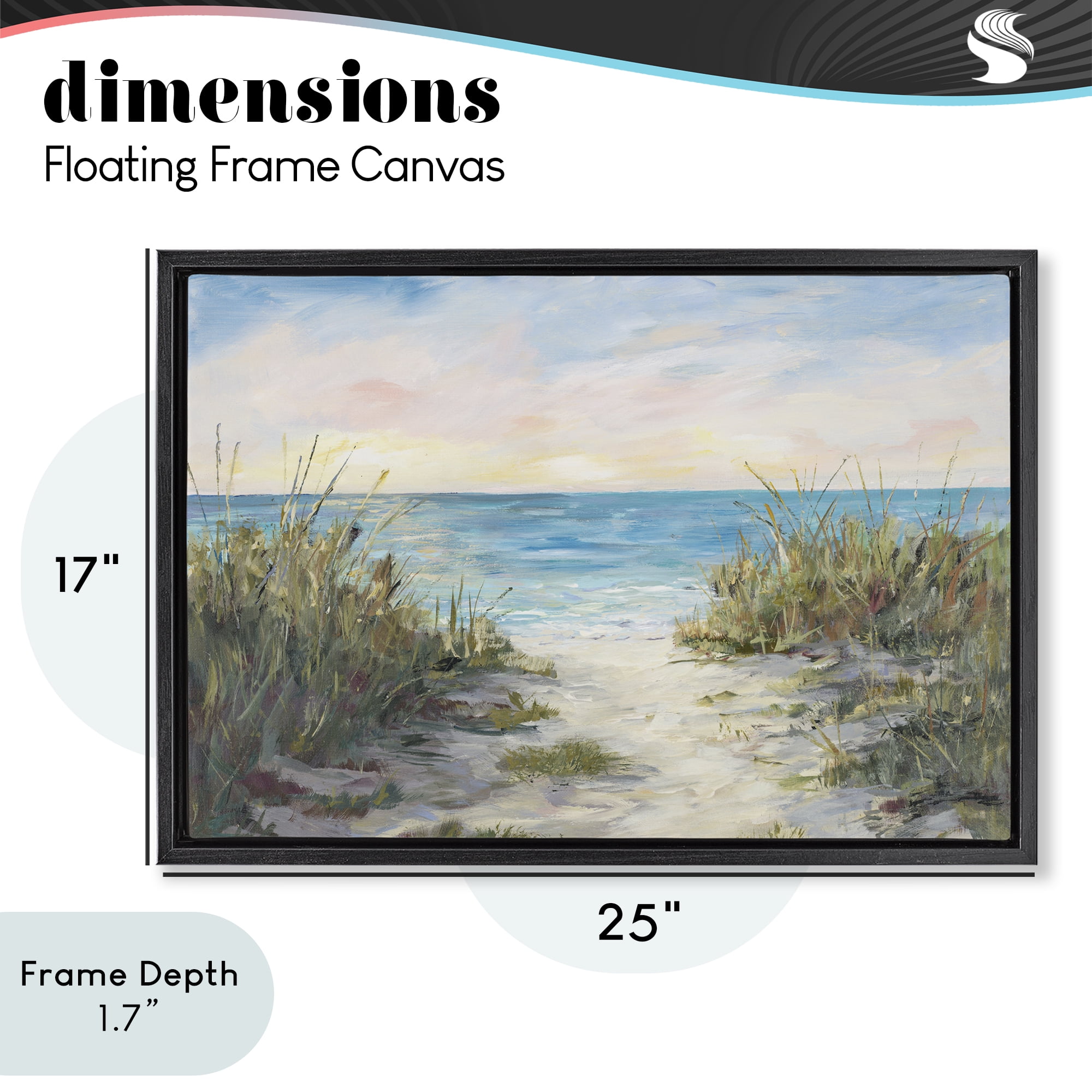 Stupell Industries Walk To The Beach Black Framed Floater Canvas Wall Art, design by Julie DeRice