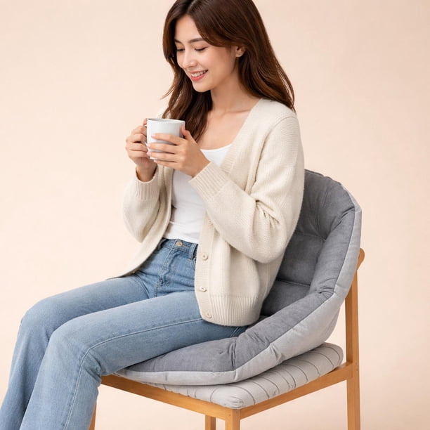 Cojín para Silla Colgante Almohadilla Gruesa para Silla Hamaca Asiento Suave para Cestas Colgantes Respaldo para Silla Colgante de Interior Y Exterior Gris
