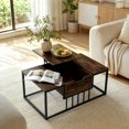 thumbnail image 3 of LIVIZA Modern Lift Top Coffee Table with Hidden Compartment, Rectangle Center Table for Living Room，Rustic Brown, 3 of 11