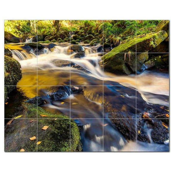 River Ceramic Tile Mural Kitchen Backsplash Bathroom Shower, 401474-XL54