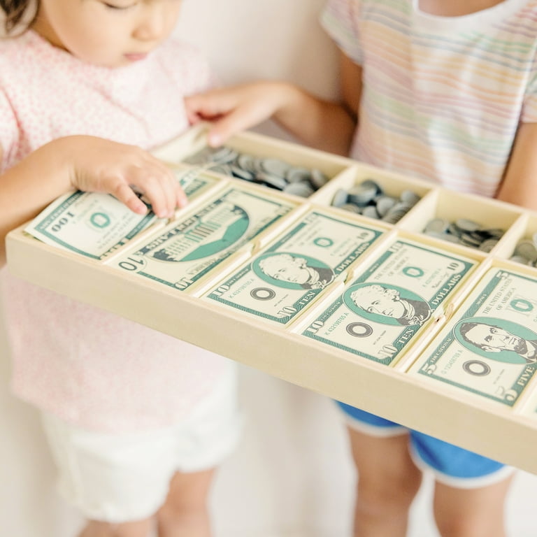 Wooden cheap toy money