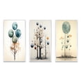 thumbnail image 2 of Designart "Vintage Illustration Geometric Tree of Wisdom III" Modern Geometric Framed Wall Art Set Of 3 - Blue Abstract Frame Canvas Set For Living Room Decor, 2 of 6