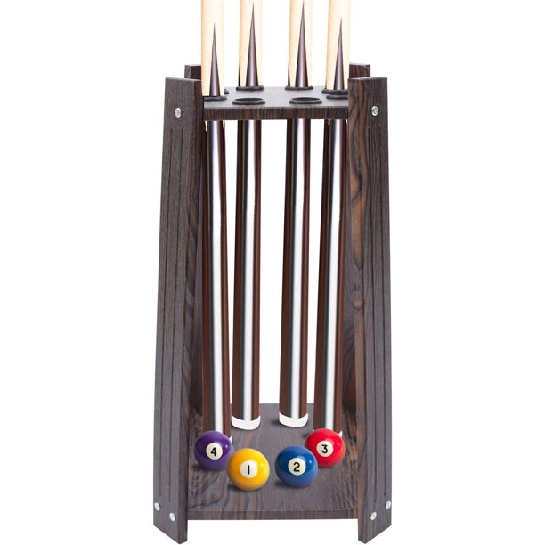 Miumaeov Wooden Billiard Cue Rack 8 Holes Pool Stick Holder 1.38in
