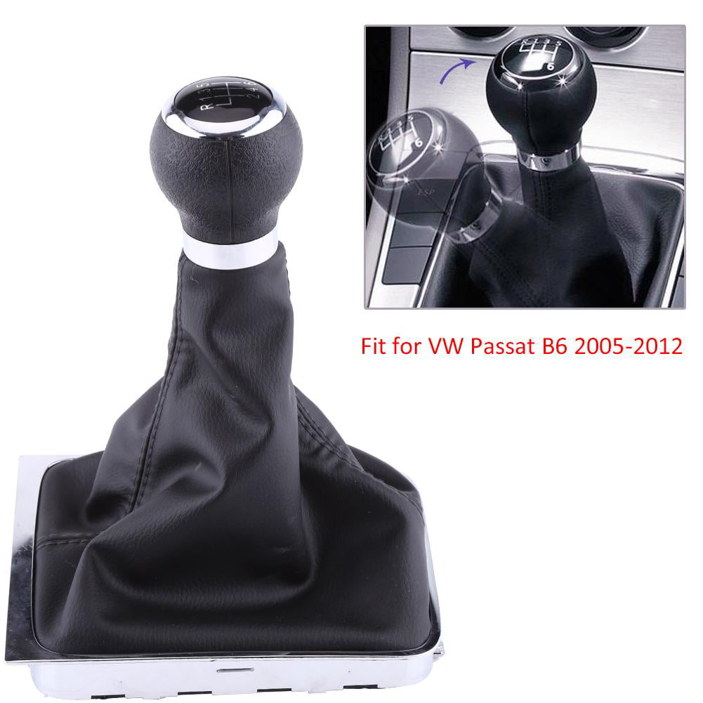 6 Speed Car Gear Shift Knob Stick with Boot Cover Kit For Passat B6 2005-2012